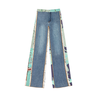Desigual25春夏抽象印花拼接宽松直筒女士牛仔裤 28