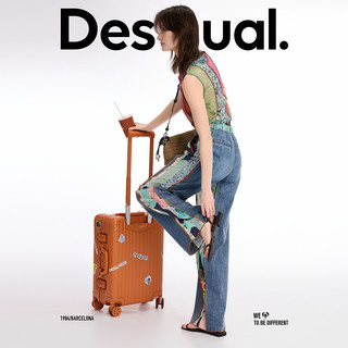 Desigual25春夏抽象印花拼接宽松直筒女士牛仔裤 27