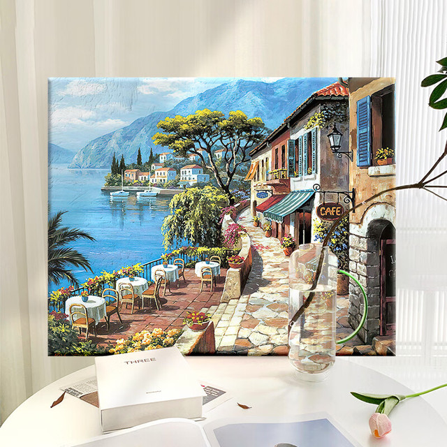 好久不见数字油画diy风景花卉手绘油画填色客厅装饰画儿童手工画挂画