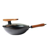 老饭骨老式铁锅无涂层炒菜锅不粘锅精铁燃气灶家用