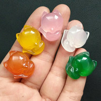 福瑞堂 天然白玛瑙小狐狸包包挂件项链吊坠子男女手链钥匙扣diy水晶配饰