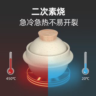 悦味砂锅煲家用陶瓷炖锅煲汤炖盅耐高温不易裂汤锅燃气灶适用 砂锅煲+清洁膏 2L