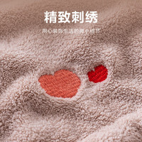 惠寻 A类珊瑚绒干发帽 抗菌柔软强吸水包头速干毛巾 藕粉色刺绣款 【干发帽】藕粉色
