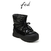 fed时尚雪地靴春季女靴厚底加绒短靴防水棉鞋女D1111-ZCA799