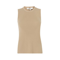 Tibi 春夏季极简舒适休闲驼色女士内搭圆领无袖背心/吊带