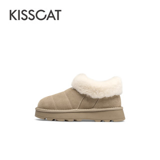 KISSCAT接吻猫面包雪地靴厚底棉鞋保暖时尚雪地靴女