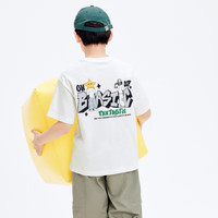 巴拉巴拉（BALABALA）童装儿童短袖T恤男童女童2025夏装吸湿速干亲子上衣 本白色10101-208224117118 180