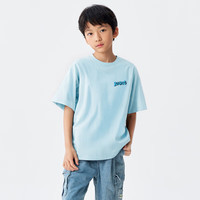 巴拉巴拉（BALABALA）童装儿童短袖T恤男童女童2025夏装吸湿速干亲子上衣 冰蓝80901-208224117118 110