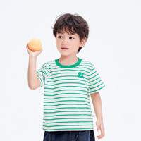 巴拉巴拉（BALABALA）童装儿童短袖T恤男童女童2025夏装吸湿速干亲子上衣 白绿色调00414-202224117207 100