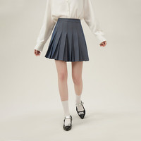 范思蓝恩学院风a字高腰半身裙女春装2024百褶裙短裙24FS11141 象牙奶油 XS