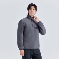 Pioneer Camp拓路者450g抓绒衣男户外秋冬加绒加厚款半开襟拉链休闲百搭套头卫衣 烟灰色 2XL