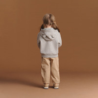 Gap女幼童秋冬logo抓绒3D耳朵连帽卫衣儿童装外套606611 灰色 110 cm(4-5岁)亚洲尺码