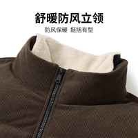 马克华菲【灯芯绒毛领】羽绒服男秋冬加厚保暖男士外套夹克 咖啡 48/S 