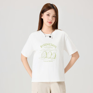 快鱼女士可爱印花T恤2025夏季新款棉质亲肤透气清新休闲舒适短袖
