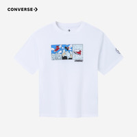 Converse 匡威童装男童凉感短袖T恤夏季儿童经典帆布鞋印花短T上衣 纯白色 130 /64 【身高116-122cm】