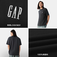 GAP男女装2025春季新款棉质刺绣logo口袋短袖T恤简约风上衣725620