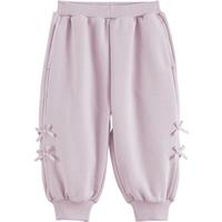 马克珍妮男女童甜美蝴蝶结灯笼裤宝宝运动裤2025年春装250275 米色-250262