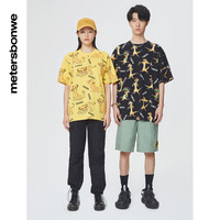 美特斯邦威狮子王联名短袖男重磅t恤秋季新款情侣满印男上衣   170 92A