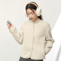 真维斯（Jeanswest）外套女秋冬季新款爆款小香风时尚洋气百搭短开衫JR 杏8170 165/88A/