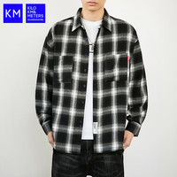 KILO METERS衬衫男2025春季长袖休闲时尚潮流百搭衬衣KM男装