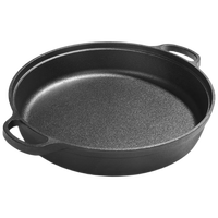 铁仕达（Telssida）双耳铸铁平底锅加厚生铁锅烙饼锅不粘无涂层煎锅水煎包锅老式饼铛