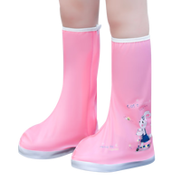 正雨鞋套儿童雨天雨鞋雨鞋套防水防雨鞋套男女童加厚耐磨便携防滑水鞋 粉色小白兔 XL【32-33码】当天发货】