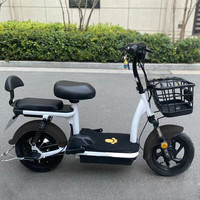 厉文 新国标48V电动自行车小型电瓶车小幻影男女款电动代步车 黑色款 12Ah铅酸电池助力约80里