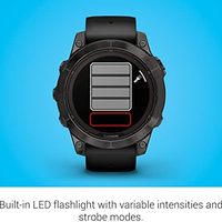 GARMIN 佳明 fēnix 7 Pro 蓝宝石太阳能，多运动 GPS 智能手表，内置手电筒，太阳能充电功能，黑色