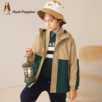 暇步士(Hush Puppies)童装儿童男女童春秋新款短绒内里三防保暖可拆卸风衣