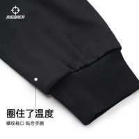 准者针织上衣男子开襟连帽篮球训练运动户外跑步时尚印花拉链外套 纯正黑 XL/180