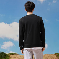 拓路者（Pioneer Camp）重磅棉质卫衣男圆领宽松休闲外套男士春秋款长袖上衣纯色春季男生 黑色 M