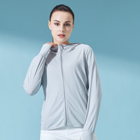 西域骆驼防晒衣冰丝防紫外线连帽风衣防晒服凉感透气皮肤衣外套钓鱼服 LSM20201银灰-女 3XL