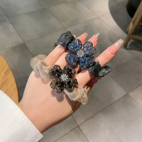 向晚水钻四叶草头绳女扎马尾皮筋气质大肠发圈高级 2件套