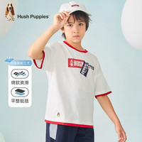 暇步士（Hush Puppies）童装儿童男女童夏季青春活力缤纷彩虹色系儿童短袖 本白 B 120