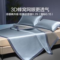 罗莱生活 A类高端碳冰丝席 两件套 蓝1.2米