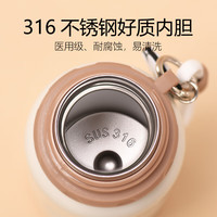 PAKCHOICE史努比保温杯316不锈钢食品级儿童学生上学专用便携防摔吸管水杯