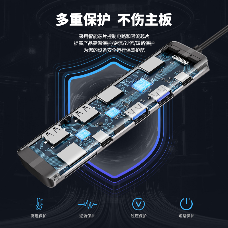 拓展坞Typec笔记本分线器扩展USB集线雷电4HDMI投屏多接口网线转换器转接头U盘多口适用电脑iPad平板手机