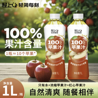 轻上 100%椰子水电解质水果汁饮品 1L*2瓶