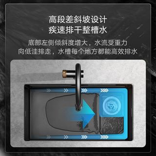 悍高水槽厨房手工水槽飞雨瀑布台下盆大单槽家用304不锈钢水双槽