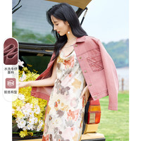 【温柔淑女翻领牛仔短外套】春秋时髦减龄休闲时尚纯色百搭外套女