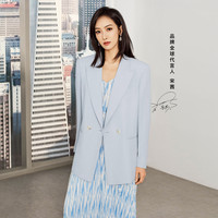 【宋茜同款】丽丽 LILY女装气质高级通勤设计感简约职业西装外套 322灰绿-西装a XL