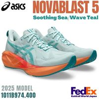 ASICS 亚瑟士 NOVABLAST 5 舒缓海浪蓝绿色 男式跑步鞋 1011B974.400