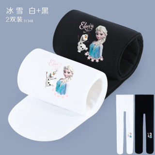 迪士尼 女童舞蹈连裤袜2双装  白色薄款打底袜 冰雪奇缘款