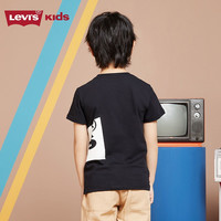 Levi's李维斯儿童夏季男童t恤短袖童装运动上衣半袖LOGO亲子款上衣 黑美人 150 /72 【身高140-152cm】