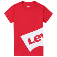 Levi's李维斯儿童夏季男童t恤短袖童装运动上衣半袖LOGO亲子款上衣 中国红 130 /64 【身高116-122cm】