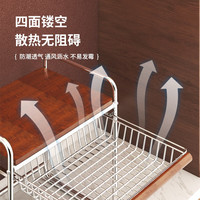 稻草熊加粗加厚微波炉置物架台面置物架中古风厨房收纳多功能分区置物 微波炉置物架【不带抽屉】