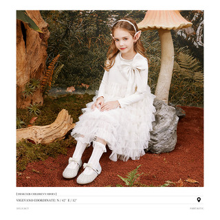 斯纳菲儿童水晶鞋女童皮鞋2025春秋小公主闪亮洋气软底单鞋子 玫瑰金 35
