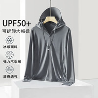 Simboo防晒衣女户外UPF50+轻薄防紫外线透气冰丝皮肤衣旅行防晒服男 KY9108S银灰-女 M