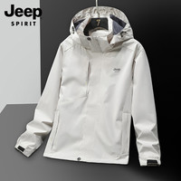 JEEP SPIRIT吉普外套男春秋季男士冲锋夹克休闲2024户外防风防水男装上衣