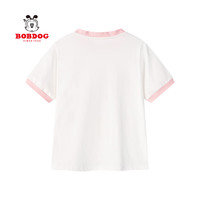 BoBDoG巴布豆卡乐男女童T恤撞色趣味印花短袖2025夏季百搭儿童圆领中大童休闲上衣